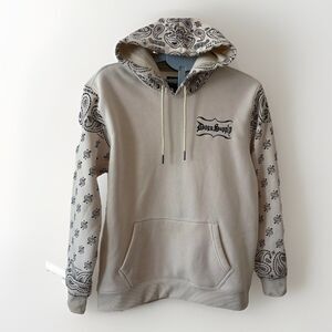 Dogg Supply Hoodie Mens MED Cream Black Paisley Hoodie Snoop DOGG Sweatshirt